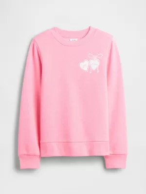 Detská mikina GAP CREW SWEATSHIRT 839149-05 NEON PINK ROSE