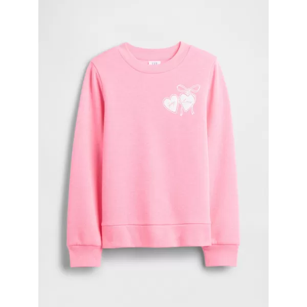  Detská mikina GAP CREW SWEATSHIRT 839149-05 NEON PINK ROSE 