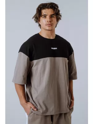 Oversized tričko POWER 898 LIGHT BROWN ASH Nebbia