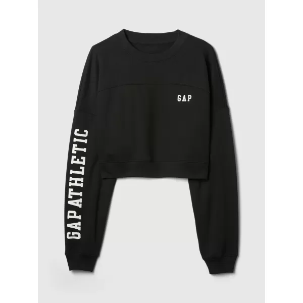  Dámska mikina GAP DROP SHOULDER SUPER CROP SWEATSHIRT 498952-02 TRUE BLACK 