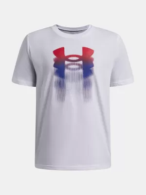 Chlapčenské tričko UNDER ARMOUR B LOGO BLUR SS 6009280-100 BIELA