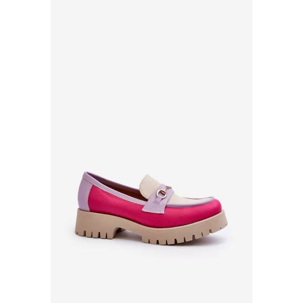  Dámske mokasíny ZAZOO 3475 BEIGE/FUSCHIA/LILA 