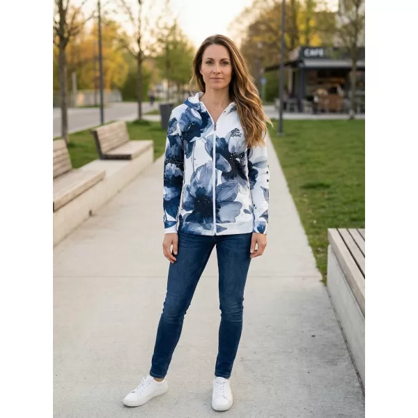  Dámska mikina na zips premium ALTISPORT VOJ/ALW127MI02 ČIERNOBIELA 