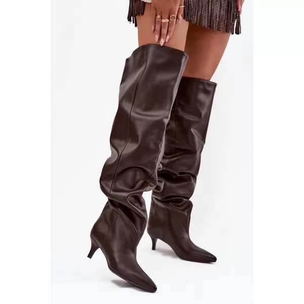  Dámske čižmy BOTO 8506 BROWN 