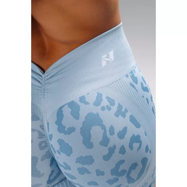  Kompresné push-up šortky s leopardím vzorom NEBBIA PRIMAL 856 BLUE LEOPARD 