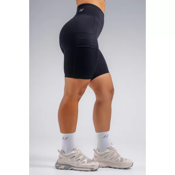  High-waist šortky s vreckami NEBBIA PRIMAL 858 BLACK 