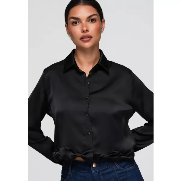  Dámska košeľa OMBRE OW-SH-E0059 BLACK 