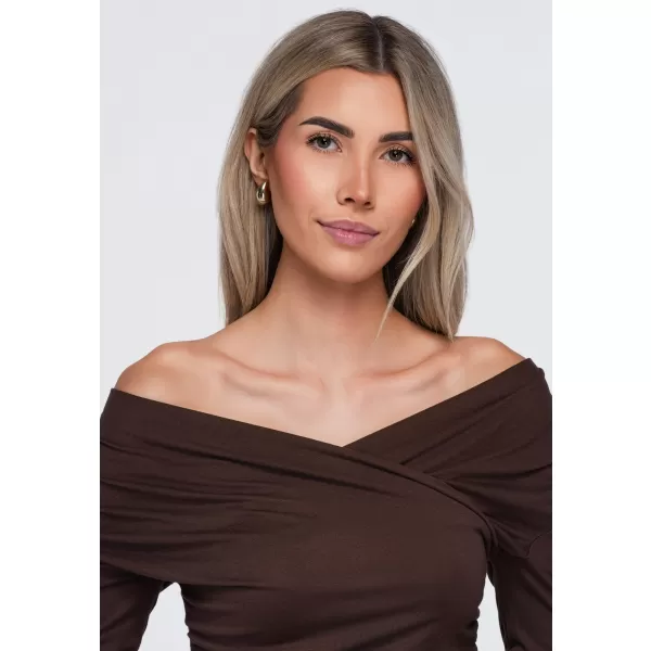  Dámska blúzka OMBRE OW-TS-E0088 BROWN 