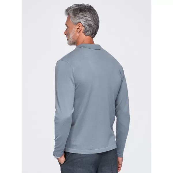  Pánske tričko s golierom OMBRE OM-POLS-0138 GREY 
