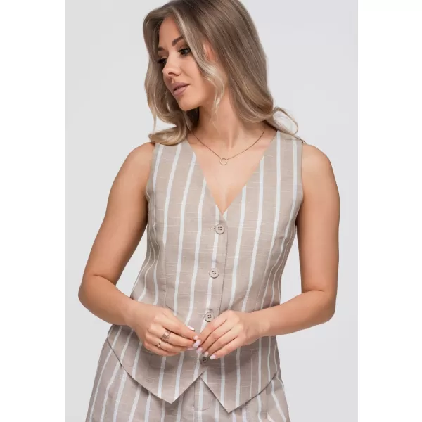 Dámsky kabát OMBRE OW-VE-E0008 BEIGE 