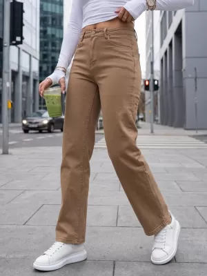 Dámske nohavice DSTREET UY3095 KARAMELOVÁ