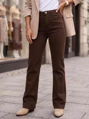 Dámske nohavice DSTREET UY3106 HNEDÁ