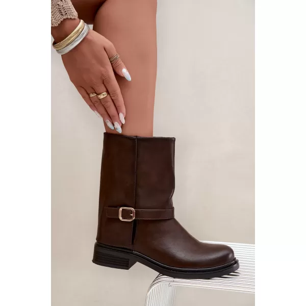  Dámske členkové topánky BOTO 5859 BROWN 