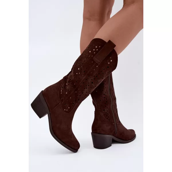 Dámske čižmy S.BARSKI HY62-8126 CHOCOLATE 