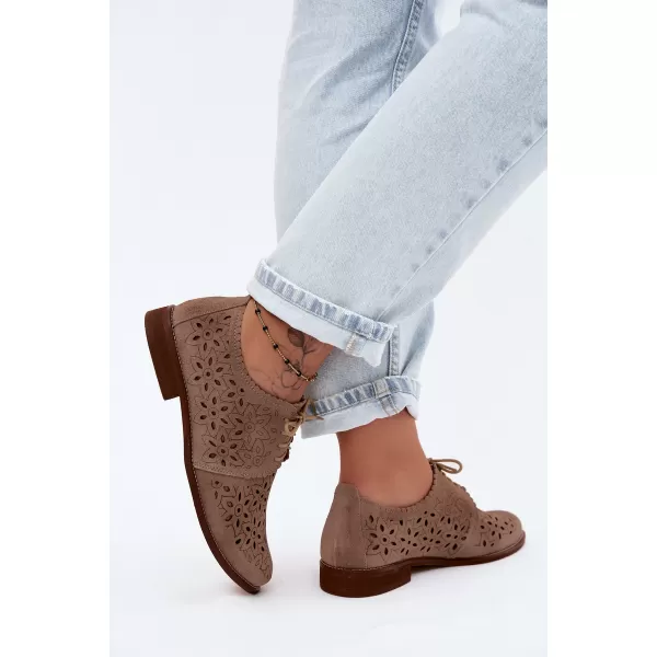  Dámske poltopánky ZAZOO 4156/HOGL BEIGE 