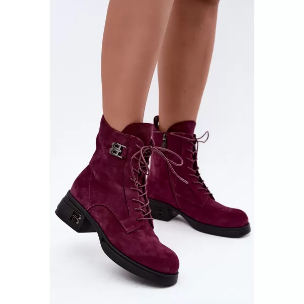  Dámske členkové topánky VINCEZA 67044 BURGUNDY 