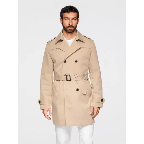  Pánsky kabát OMBRE OM-COLC-0146 BEIGE 