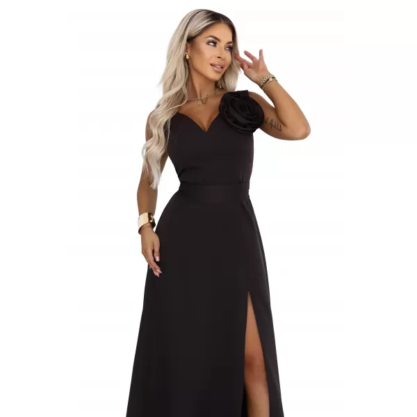  Dámske šaty NUMOCO 669-5 ČOKOLÁDOVO HNEDÁ 