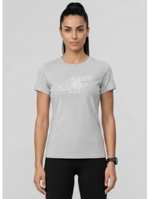 Dámske tričko 4F WMM00TTSHF3309 COLD LIGHT GREY MELANGE
