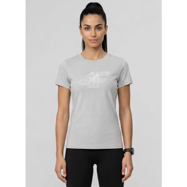  Dámske tričko 4F WMM00TTSHF3309 COLD LIGHT GREY MELANGE 