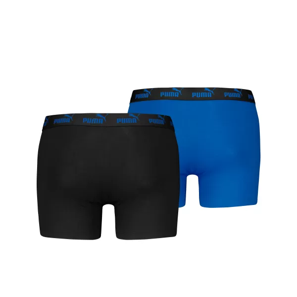  Pánske boxerky PUMA ELEMENTS MEN BASIC BOXERS 2P 93875301 BLACK/BLUE 
