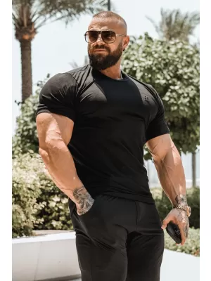 Pánske tričká NEBBIA MIKE MUSCLE FIT 158 BLACK
