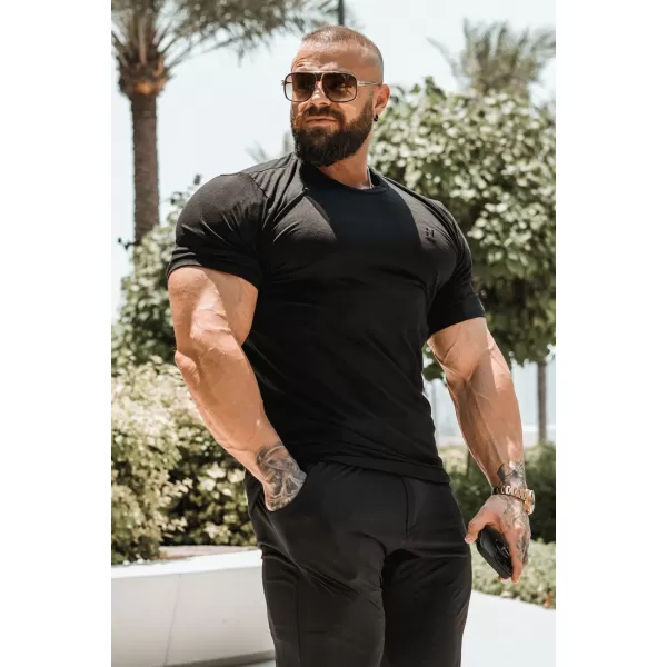  Pánske tričká NEBBIA MIKE MUSCLE FIT 158 BLACK 
