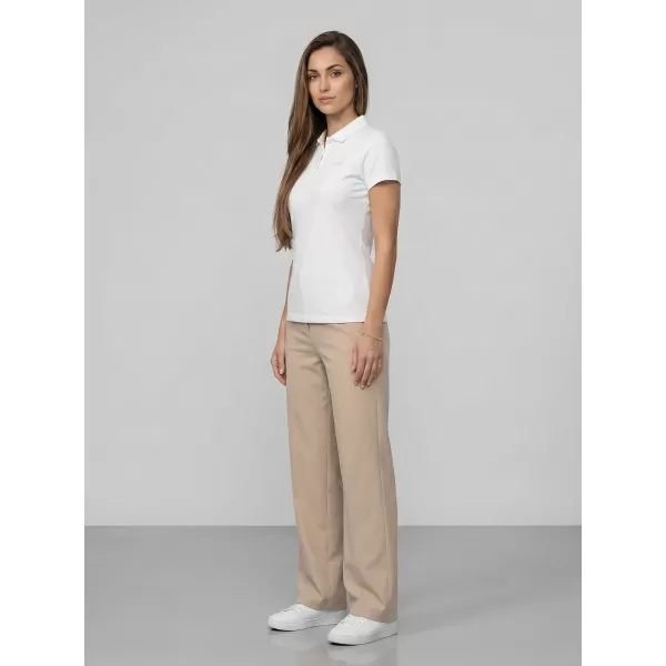  Dámske tričko s golierom 4F WMM00TPTSF0768 WHITE 