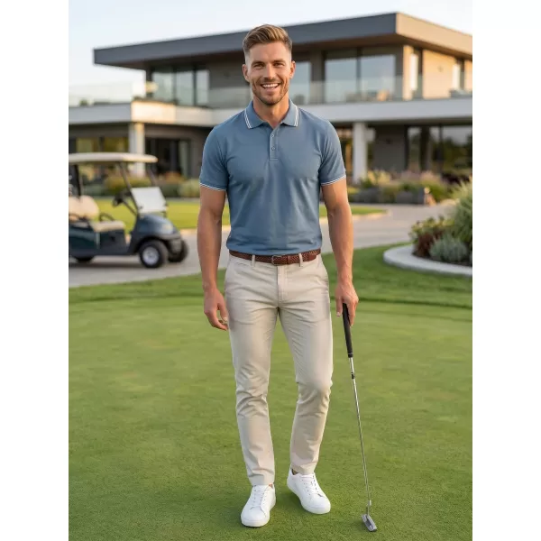  Pánske tričko s golierom MALFINI FOCUS 232 DENIM 