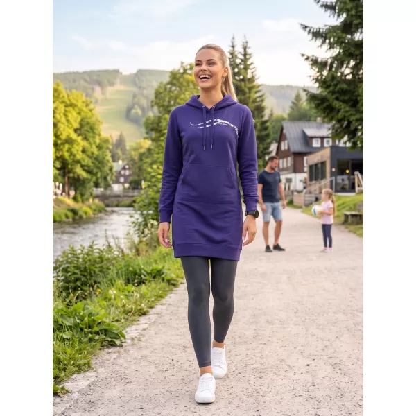  Dámska predĺžená mikina ALTISPORT ALW001419 POLNOČNÁ MODRÁ 