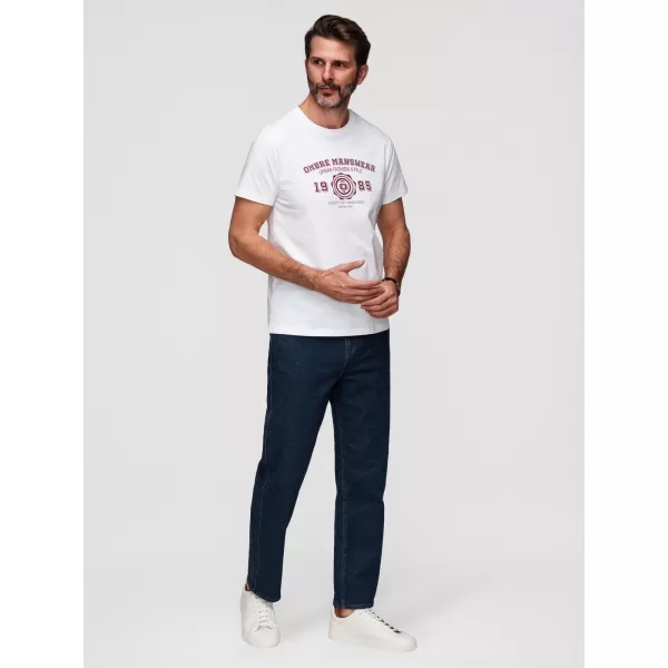  Pánske tričko OMBRE OM-TSPT-0269 WHITE 