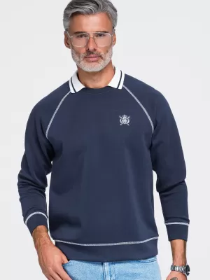 Pánska mikina OMBRE OM-SSNZ-0269 NAVY BLUE