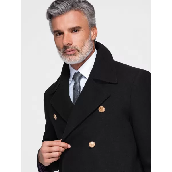  Pánsky kabát OMBRE OM-COWC-0156 BLACK 