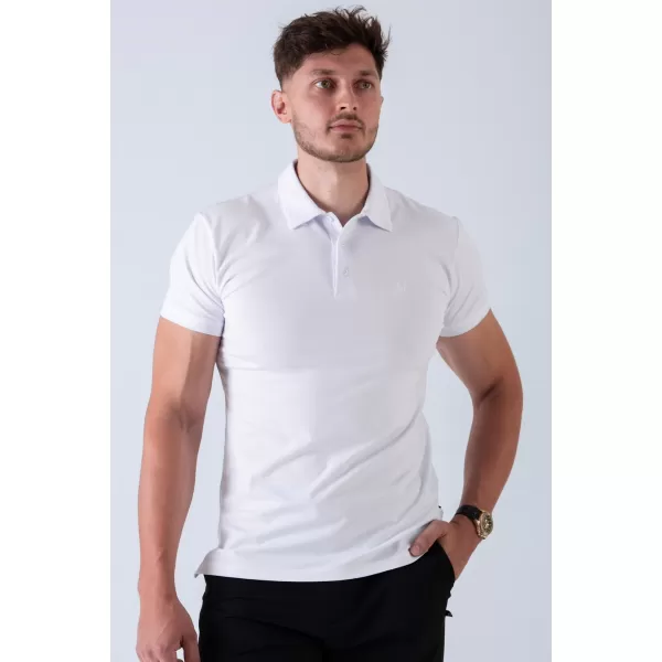  Pánske tričká NEBBIA MIKE MUSCLE FIT POLO 157 WHITE 