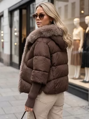 Dámska bunda DSTREET TY5989 HNEDÁ