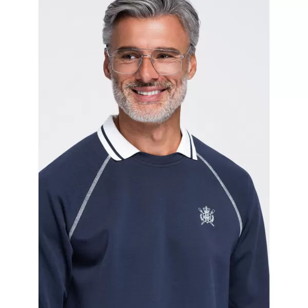  Pánska mikina OMBRE OM-SSNZ-0269 NAVY BLUE 