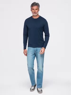 Pánske tričko OMBRE OM-LSBL-0142 NAVY BLUE