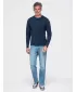 Pánske tričko OMBRE OM-LSBL-0142 NAVY BLUE