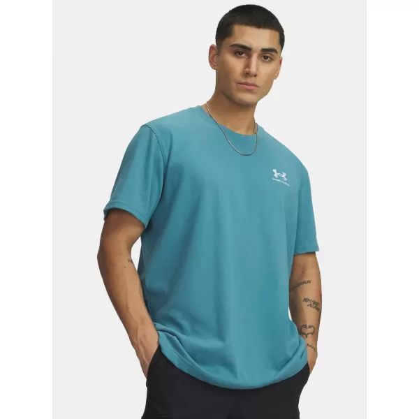  Pánske tričko UNDER ARMOUR M LOGO EMB HEAVYWEIGHT SS 1373997-466 MODRÁ 
