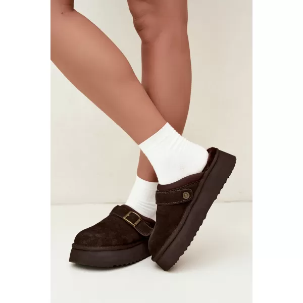  Dámske šľapky BIG STAR SHOES UU274697 BROWN/BEIGE 