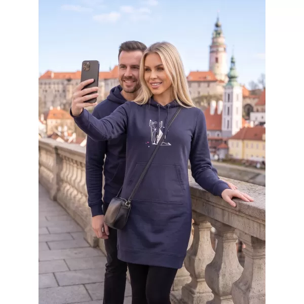  Dámska predĺžená mikina ALTISPORT ALW091419 NÁMORNÁ MODRÁ 