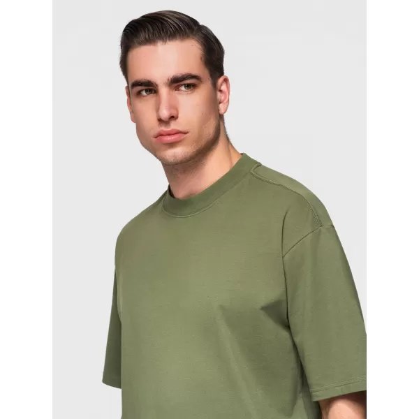  Pánske tričko OMBRE OM-TSBC-0291 OFF WHITE/PALE OLIVE/NAVY 