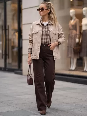 Dámske nohavice DSTREET UY3136 HNEDÁ