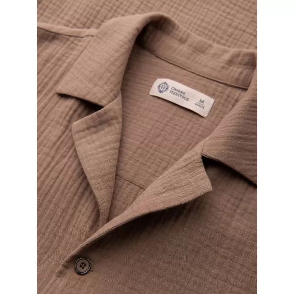  Pánska košeľa OMBRE OM-SHSS-0223 LIGHT BROWN 