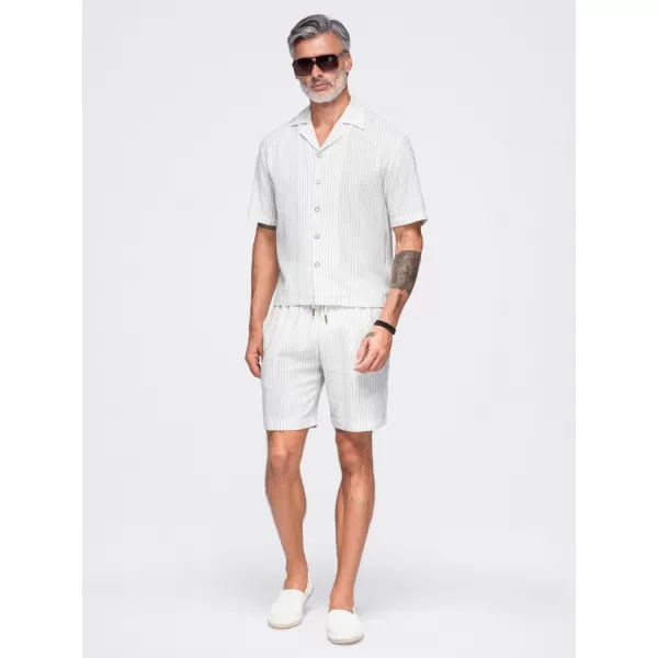  Pánske kraťasy OMBRE OM-SRCS-0208 OFF-WHITE 