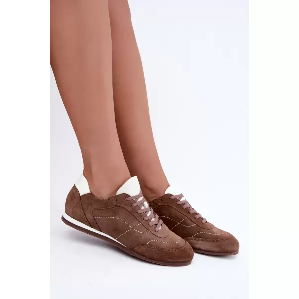  Dámske tenisky ZAZOO N1414/772/1098 BROWN/BEIGE 