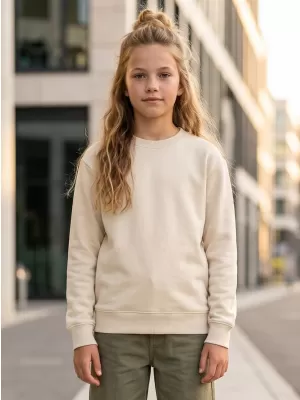 Detská mikina MALFINI CREW 427 MANDĽOVÁ
