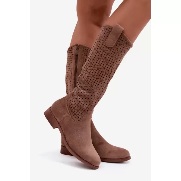  Dámske čižmy S.BARSKI HY62-8144 COFFEE 