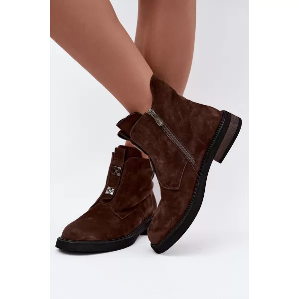  Dámske členkové topánky D&A CR62-3335 BROWN 