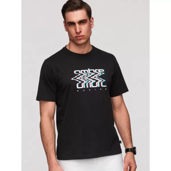  Pánske tričko OMBRE OM-TSPT-0286 BLACK 